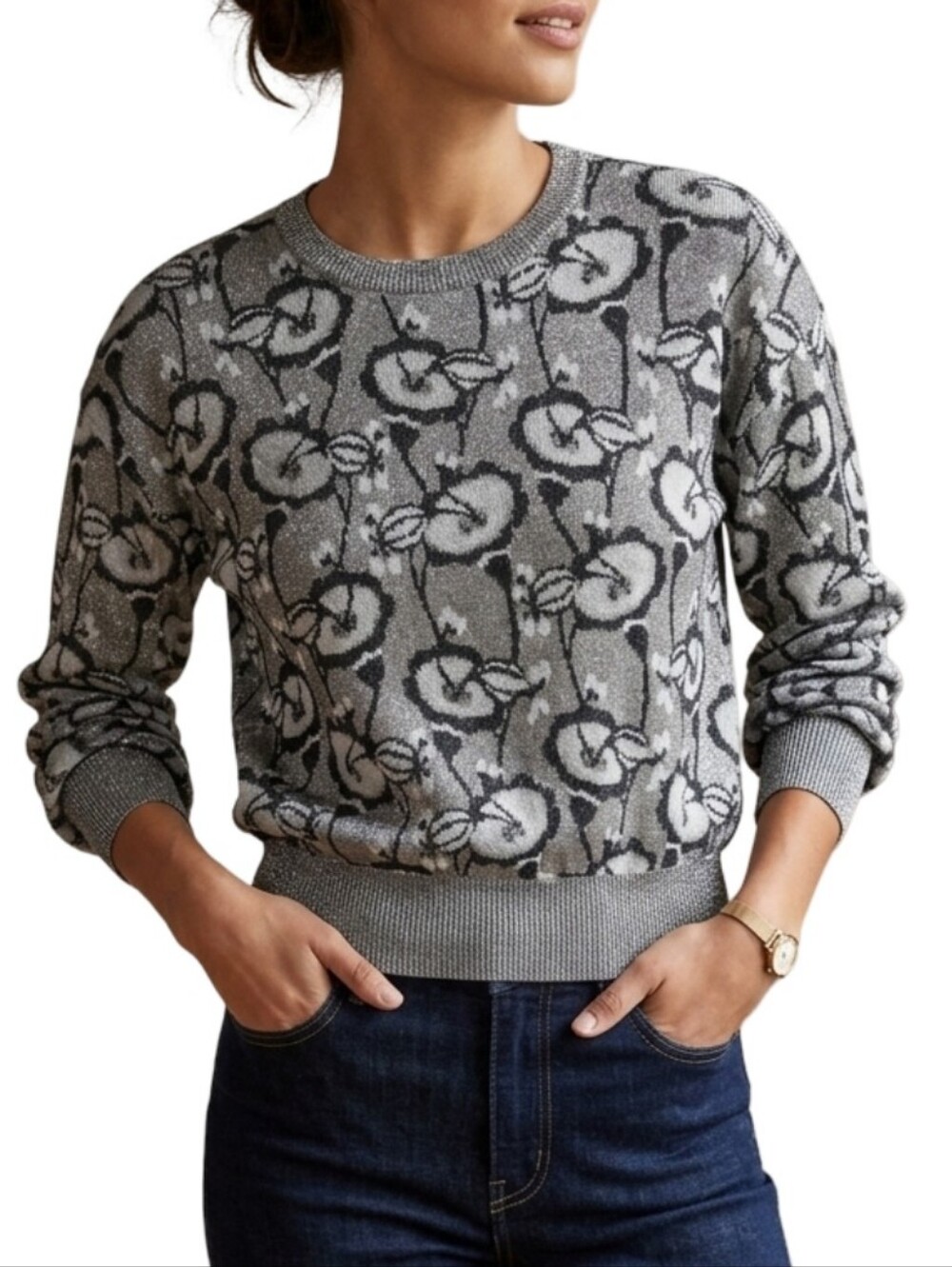 Happy Sheep  Italian Design Knit Sweater Small Like New